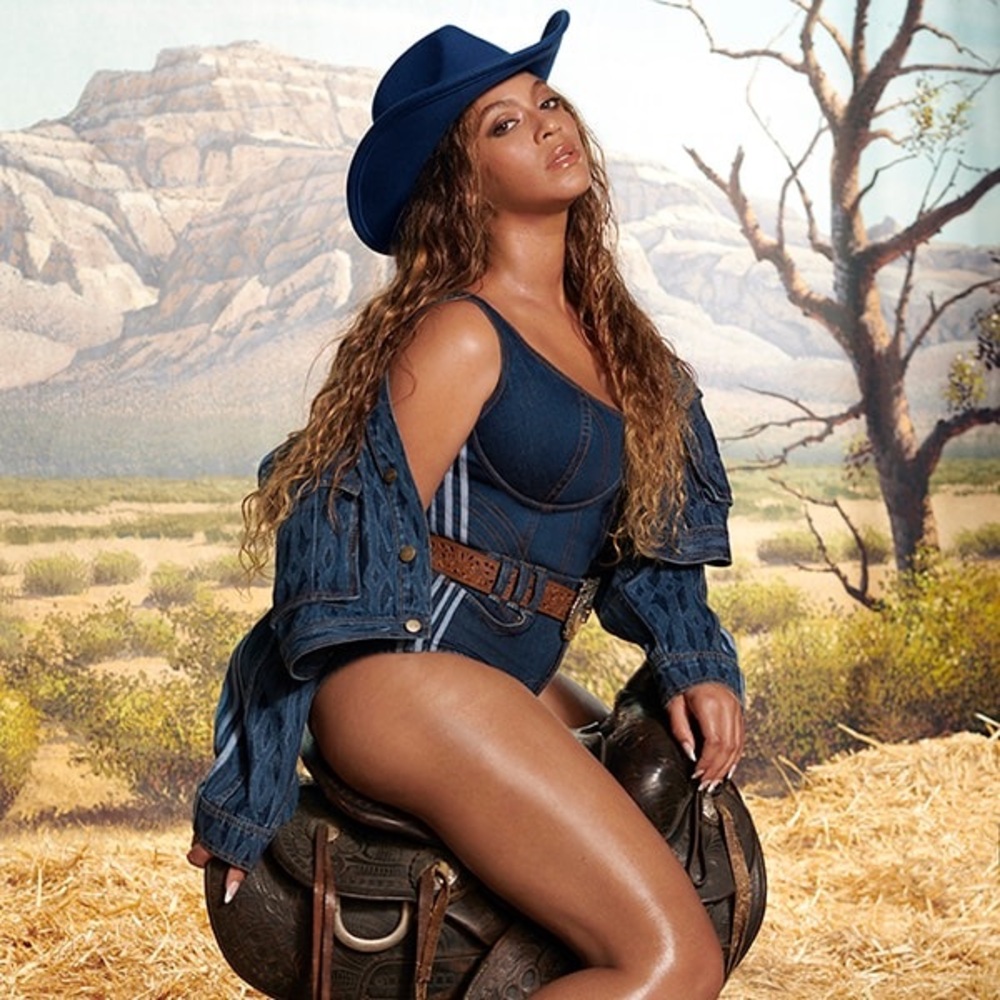 Ivy Park Adidas Rodeo Blue Denim Bodysuit - Picture 2 of 12